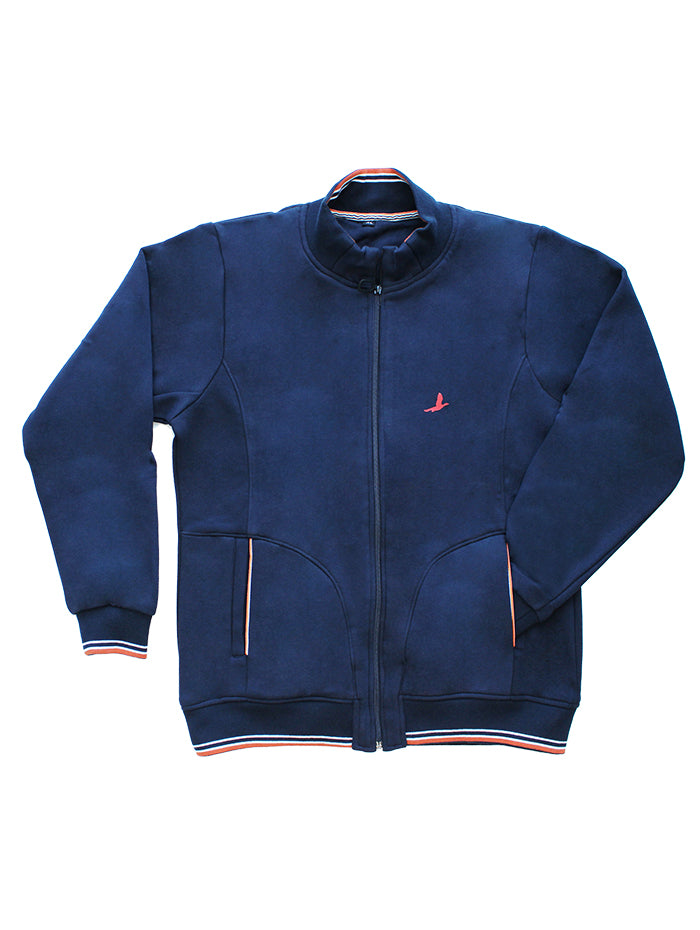 Navy Blue Solid Jacket | Unisex Winter Wear | Zipper Lock | Great for Casual Look