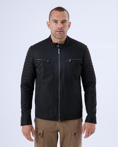 Men's Winter Coat, Black Color | Long Sleeves & Band Collar | Keeps You Warm & Stylish