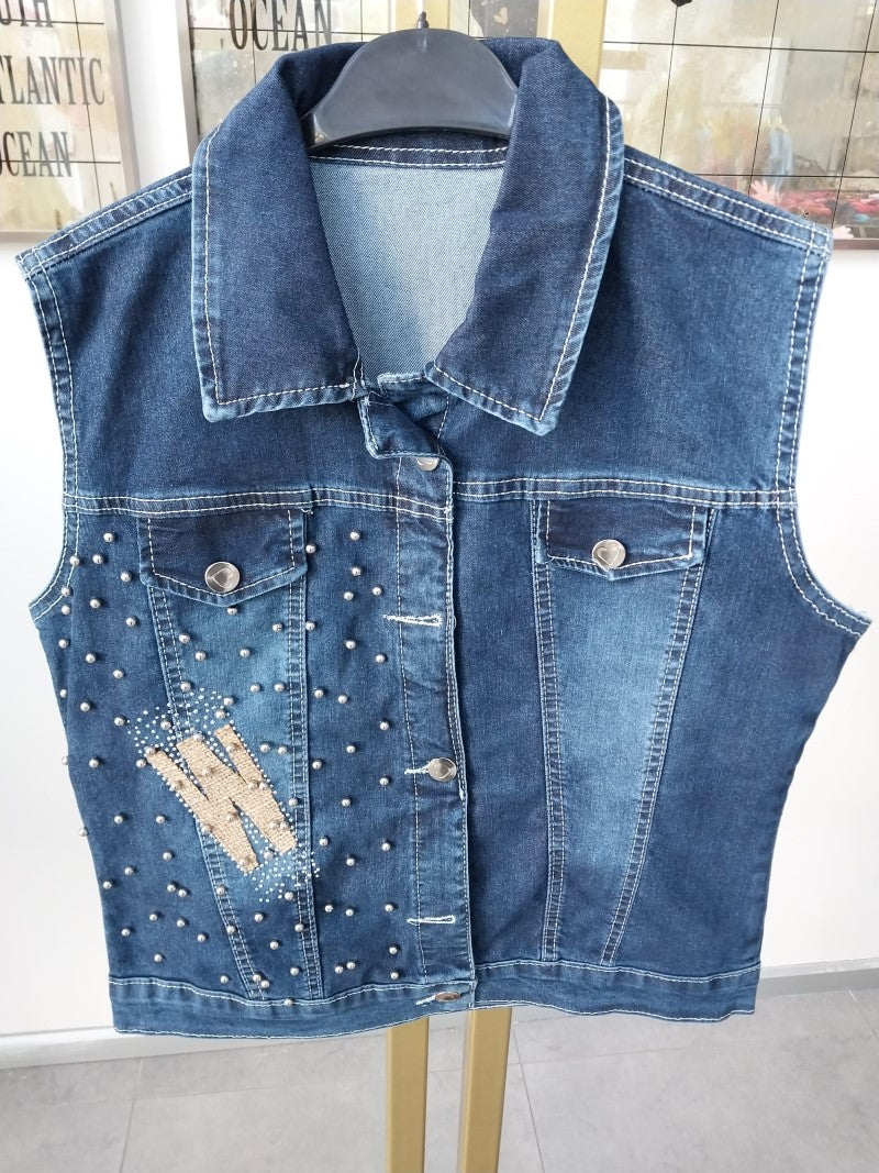 Designer Half Sleeves Denim Jacket D13