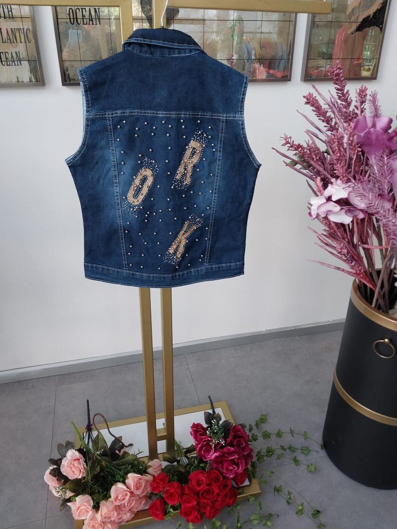 Designer Half Sleeves Denim Jacket D13