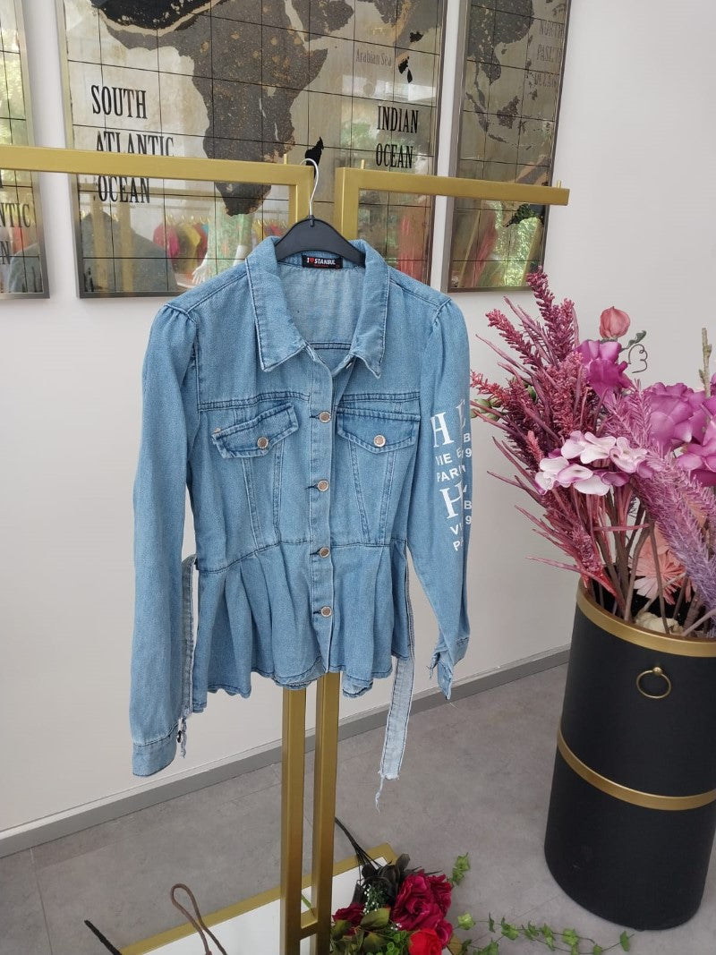 Designer Denim Jacket with Belt D2