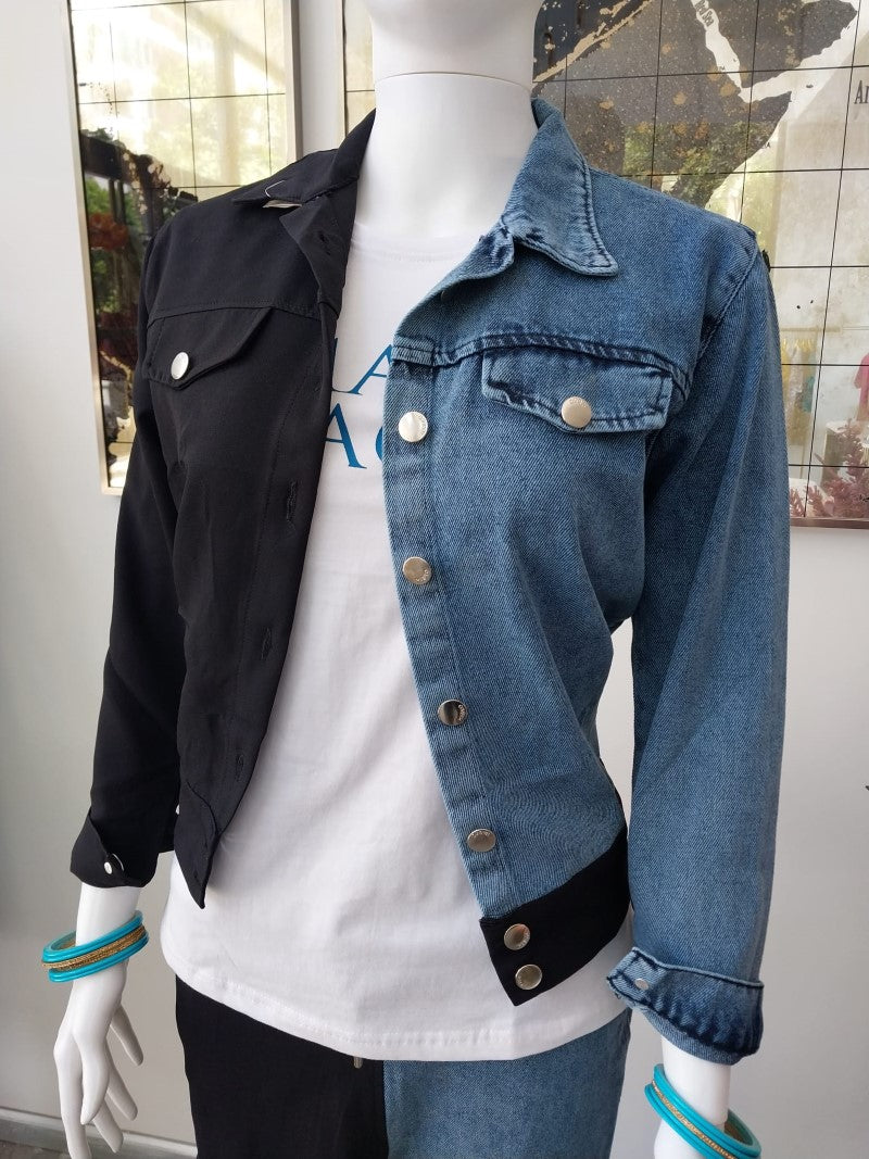 Designer Double Colored Denim Jacket Suit D3