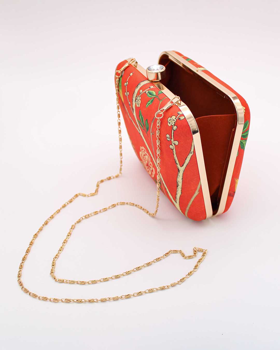 Ombre Clutch Bag With Golden Chain | Classic designer clutch purse with detailed prints | Trendy Always