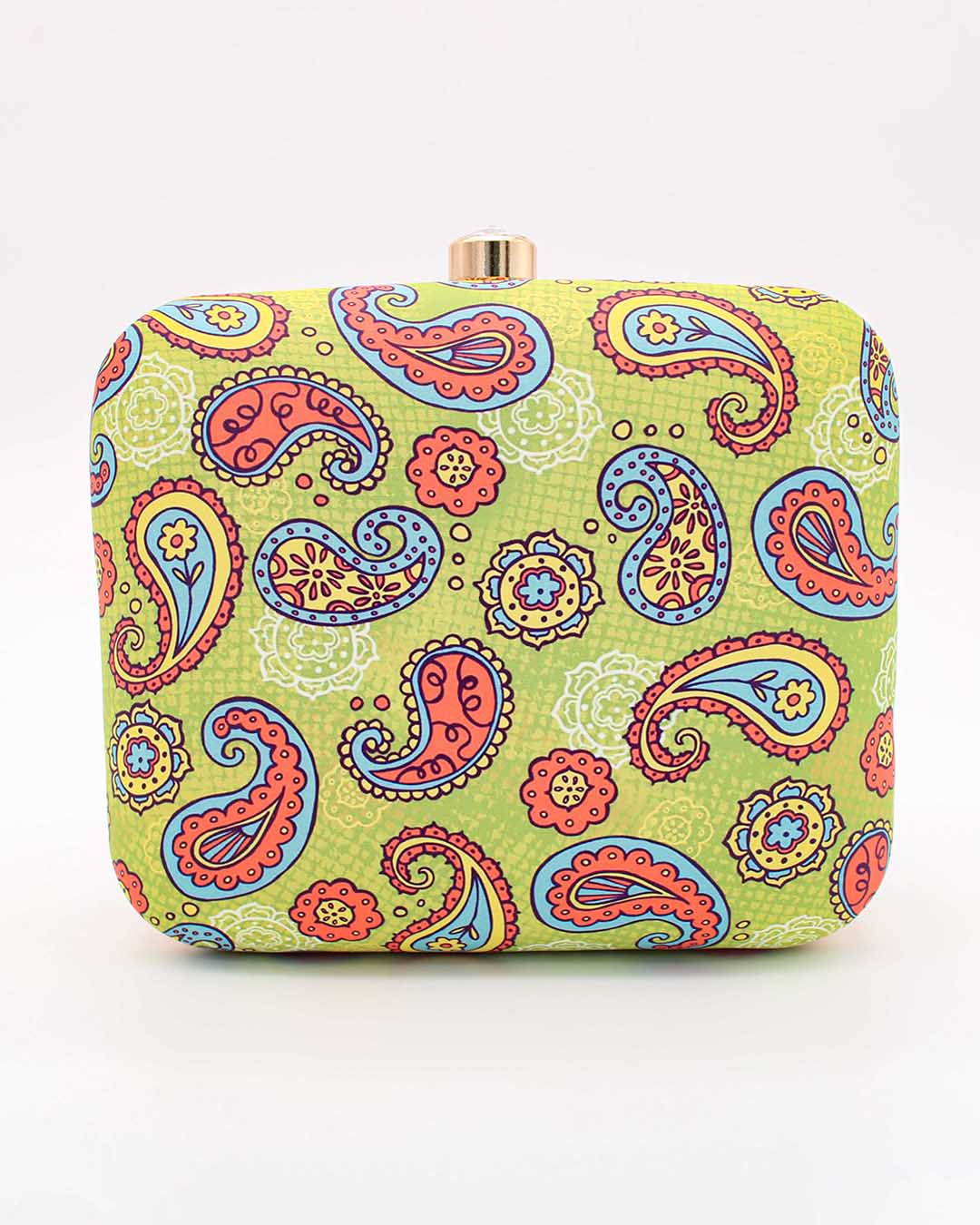 Yellow classic designer clutch | Filled with detailed prints | A trendy look for every woman