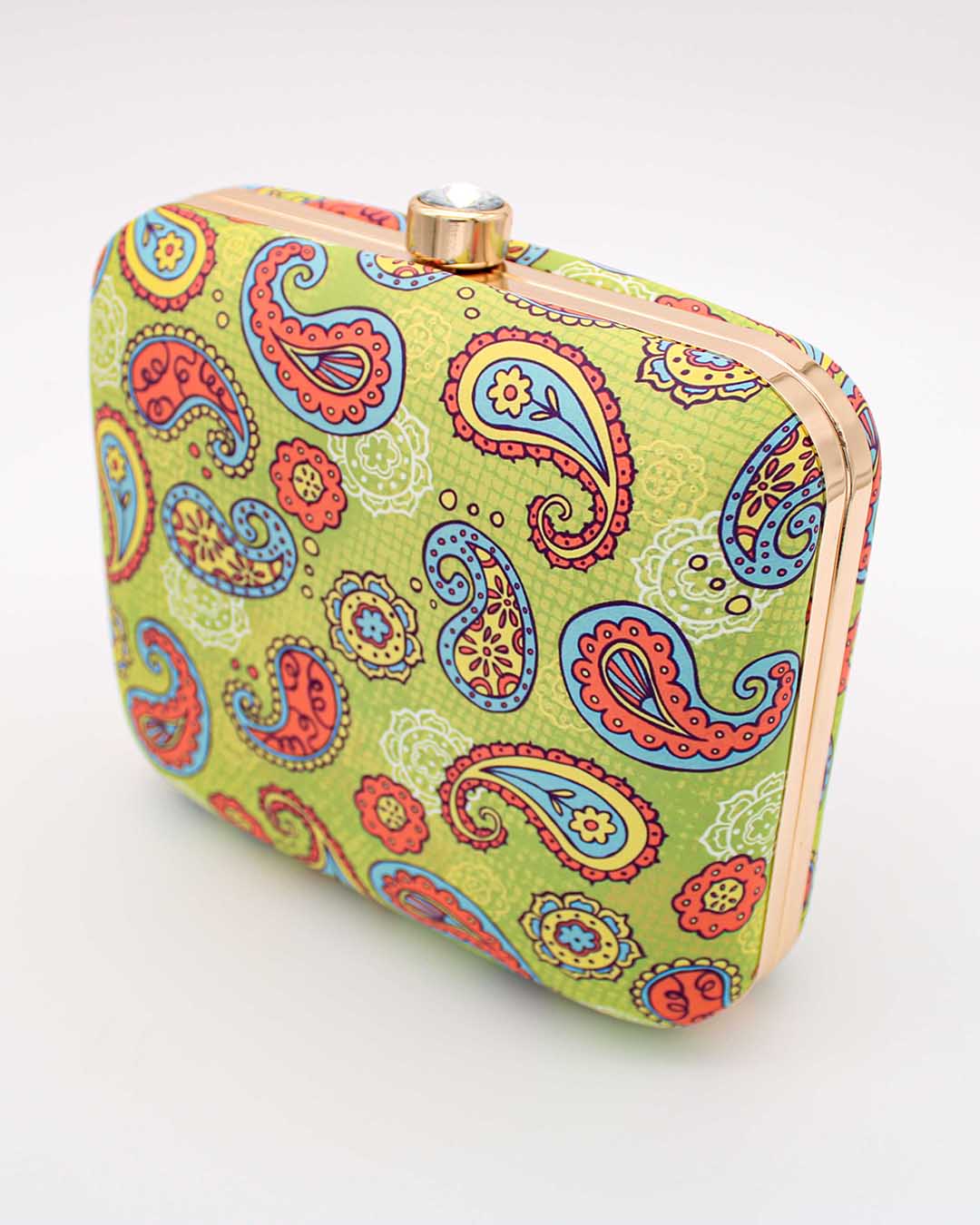 Yellow classic designer clutch | Filled with detailed prints | A trendy look for every woman