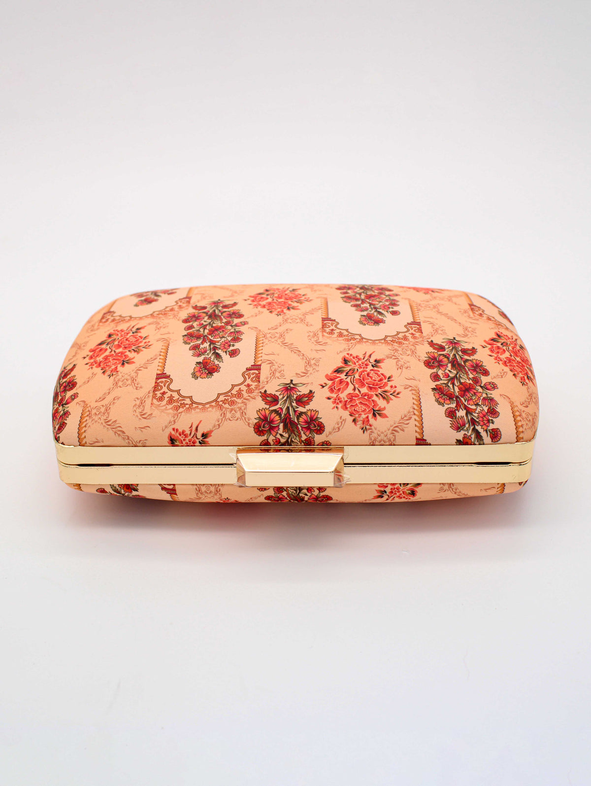 Peach, Cream & Pastel Multi Faux Silk Floral Embroidered Clutch | The Perfect Trendy Bag For Fashionable Women