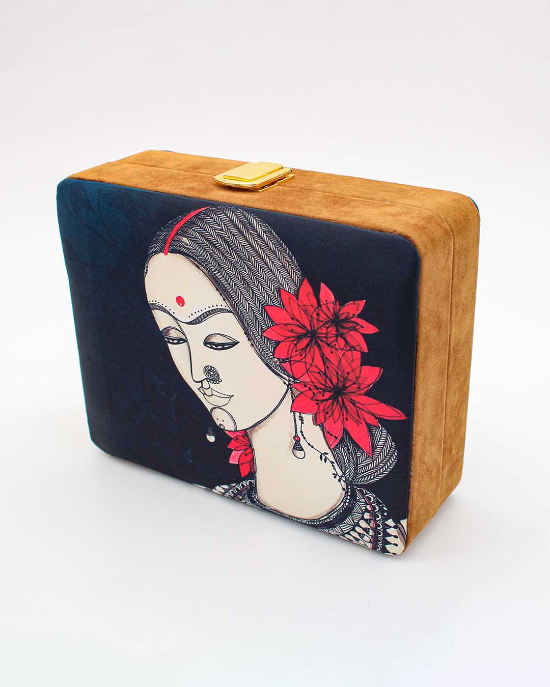 Beautiful Printed Clutch Bag | Black & Red Clutches To Make You Stand Out | Shop For Trendy Bags