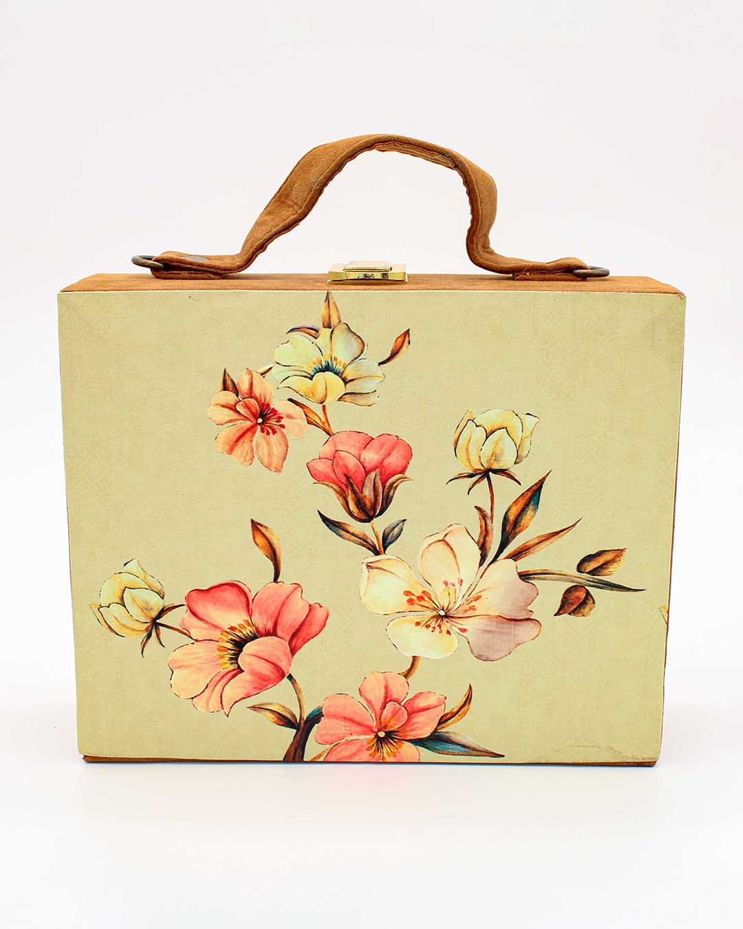 Beige Clutch Bag With Flowers |  Clutches To Make You Stand Out | Shop For Trendy Bags