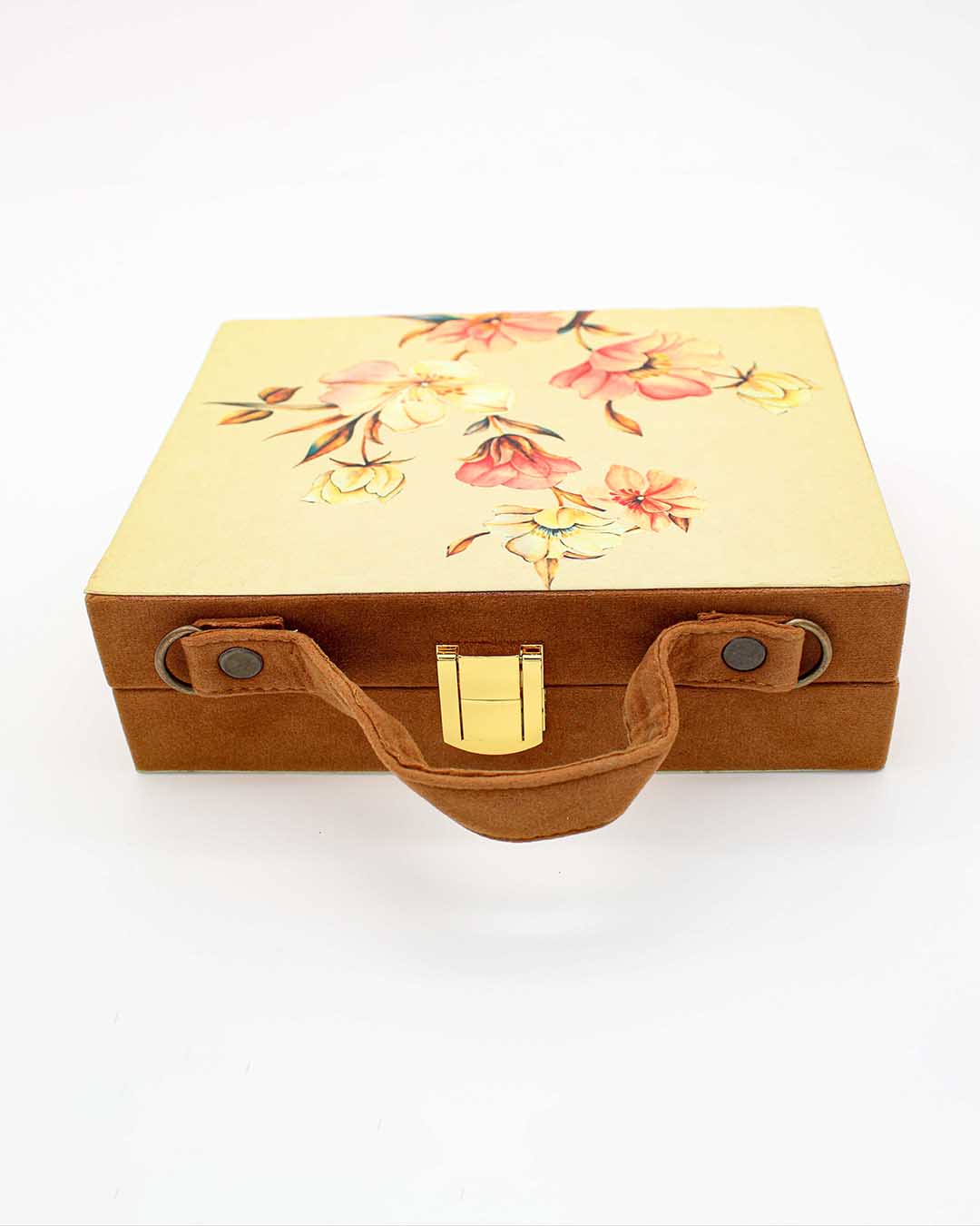 Beige Clutch Bag With Flowers |  Clutches To Make You Stand Out | Shop For Trendy Bags