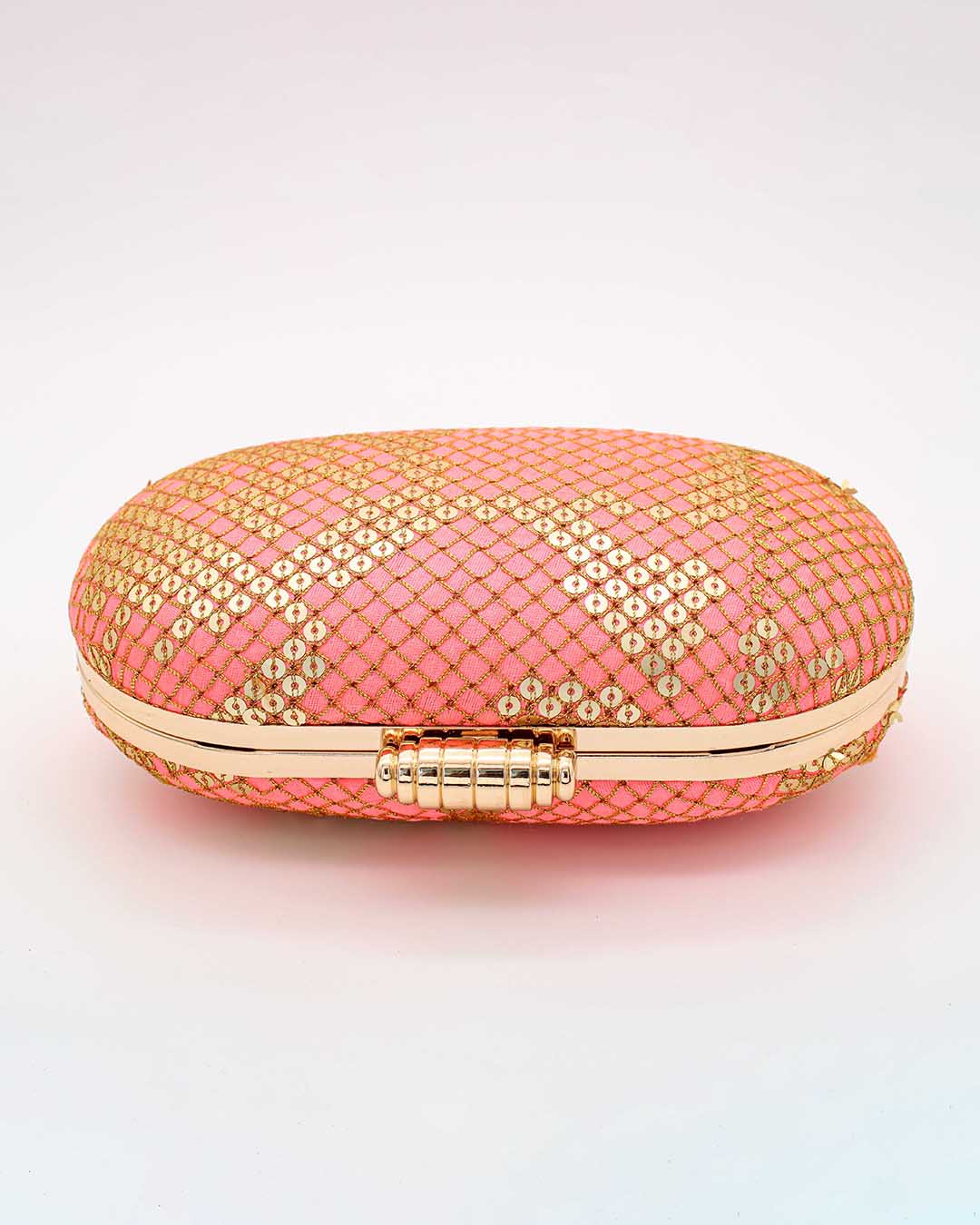 Pink & Golden Clutch For Night Parties |  Clutches To Make You Stand Out | Shop For Trendy Bags