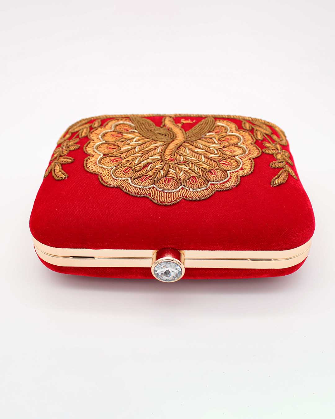 Red & Golden Traditional Printed Clutch Bag | Clutches To Make You Stand Out | Shop For Trendy Bags