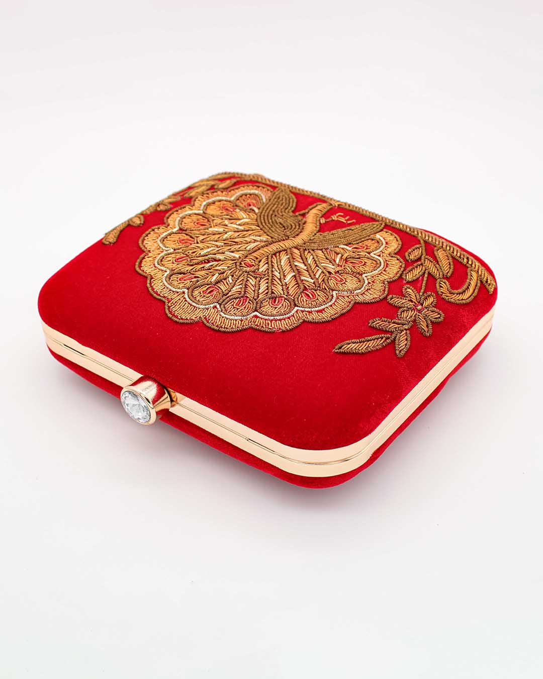 Red & Golden Traditional Printed Clutch Bag | Clutches To Make You Stand Out | Shop For Trendy Bags