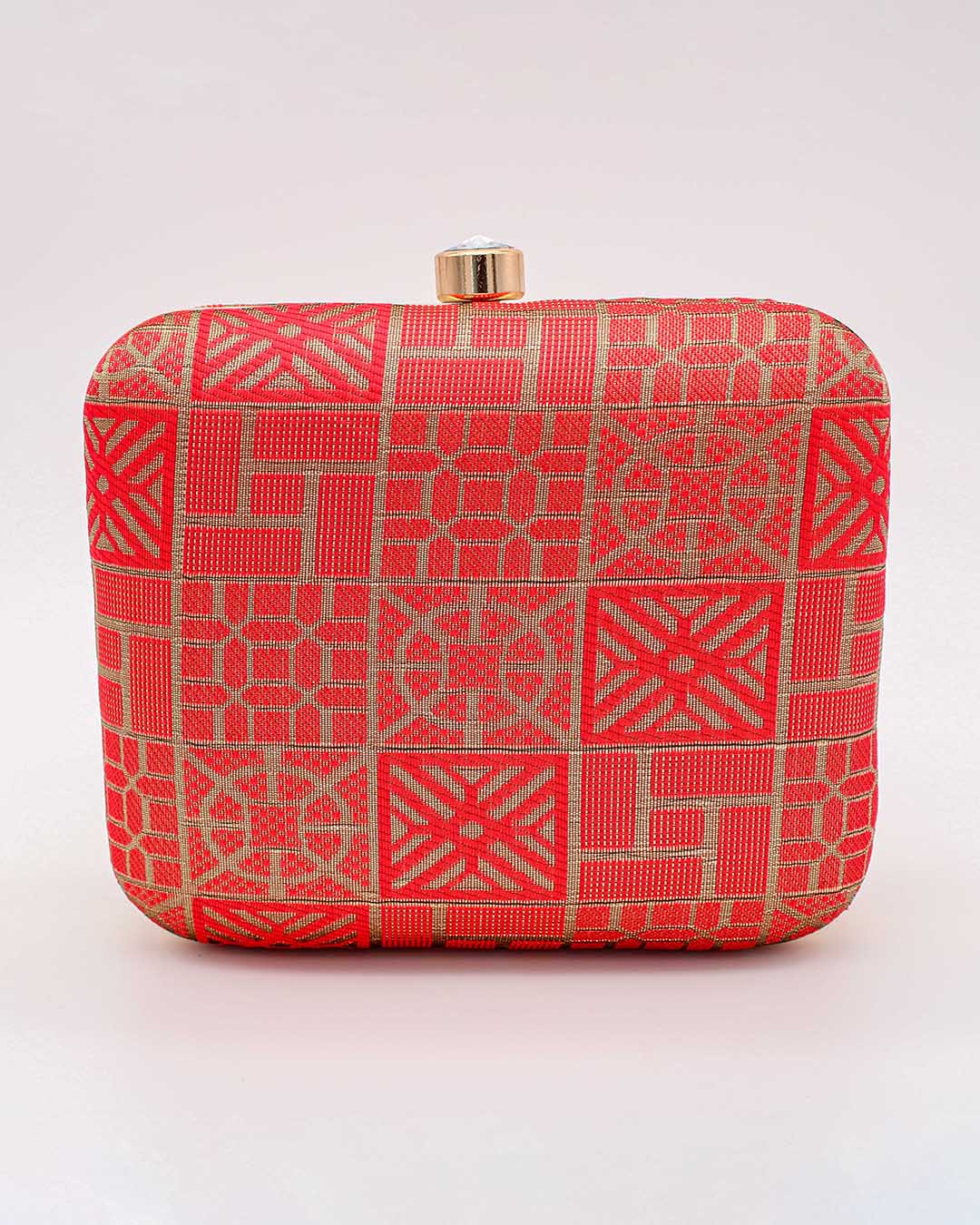 Pink & Golden Traditional Printed Clutch Bag | Clutches To Make You Stand Out | Shop For Trendy Bags