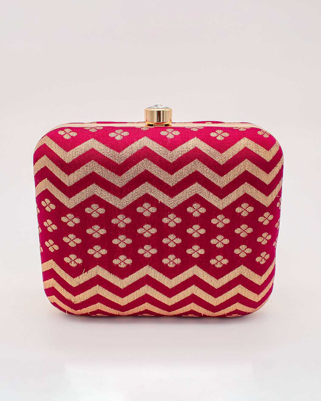 Maroon & golden Printed Clutch Bag | Clutches To Make You Stand Out | Shop For Trendy Bags