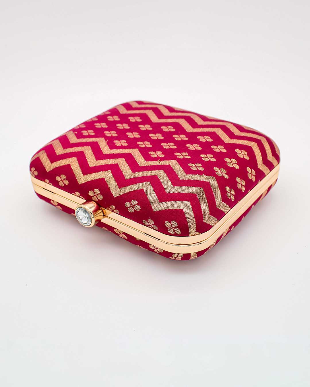 Maroon & golden Printed Clutch Bag | Clutches To Make You Stand Out | Shop For Trendy Bags