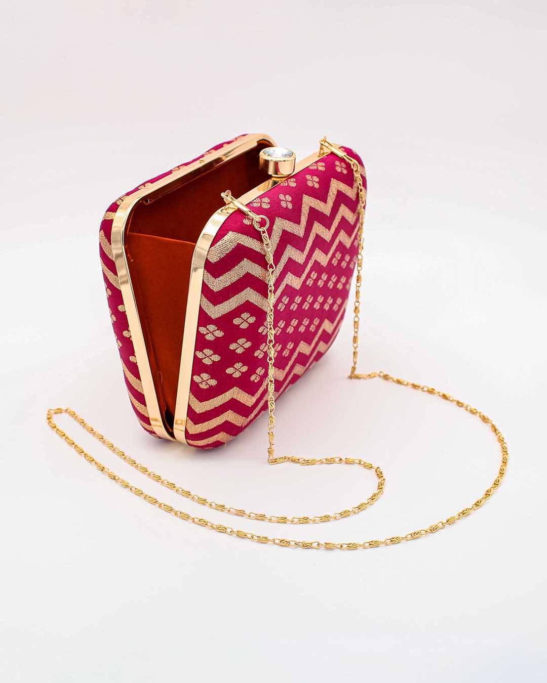 Maroon & golden Printed Clutch Bag | Clutches To Make You Stand Out | Shop For Trendy Bags