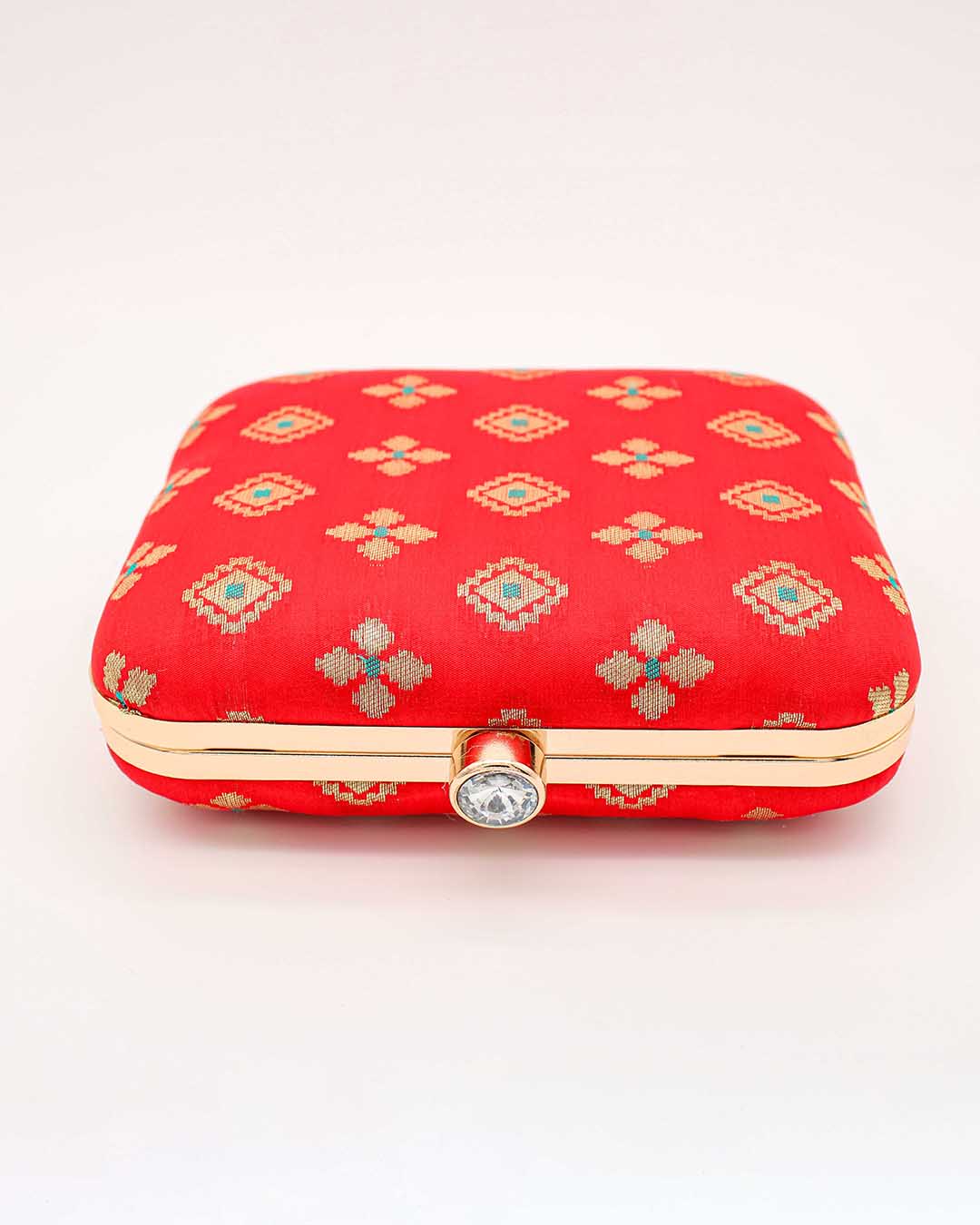 Red & Golden Printed Clutch Bag | Clutches To Make You Stand Out | Shop For Trendy Bags