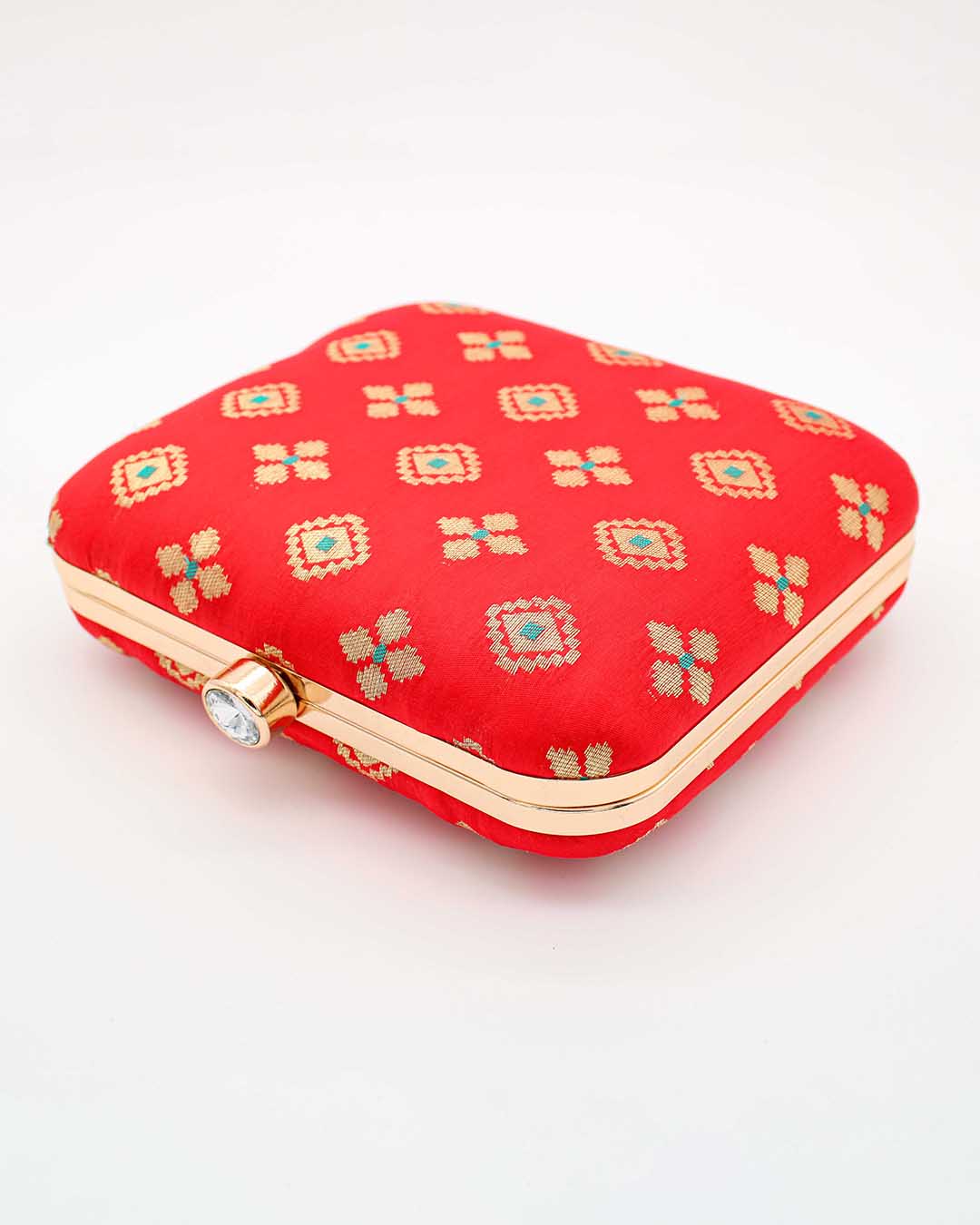 Red & Golden Printed Clutch Bag | Clutches To Make You Stand Out | Shop For Trendy Bags