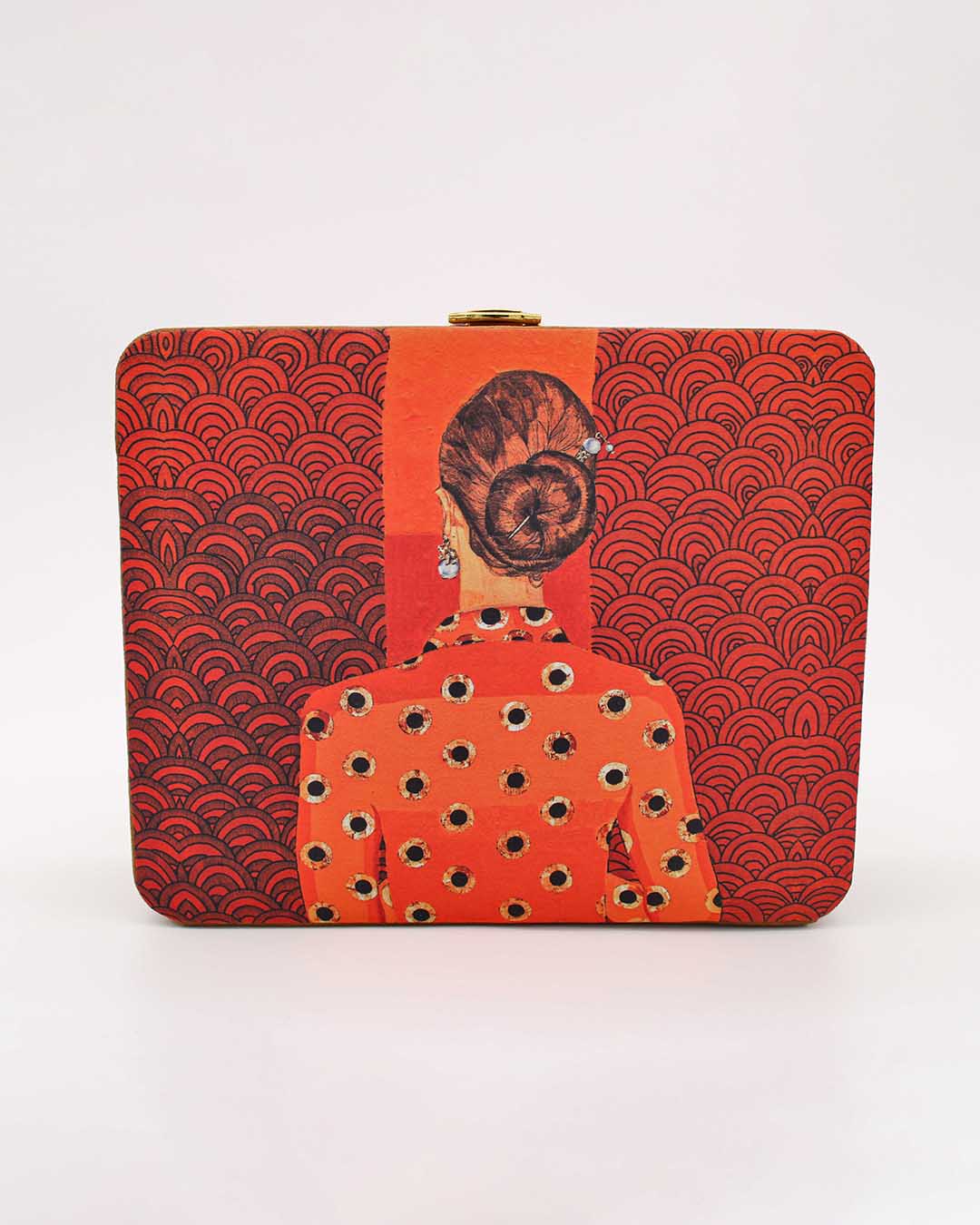 Traditional Printed Suitcase Styled Clutch Bag | The Perfect Trendy Bag For Fashionable Women