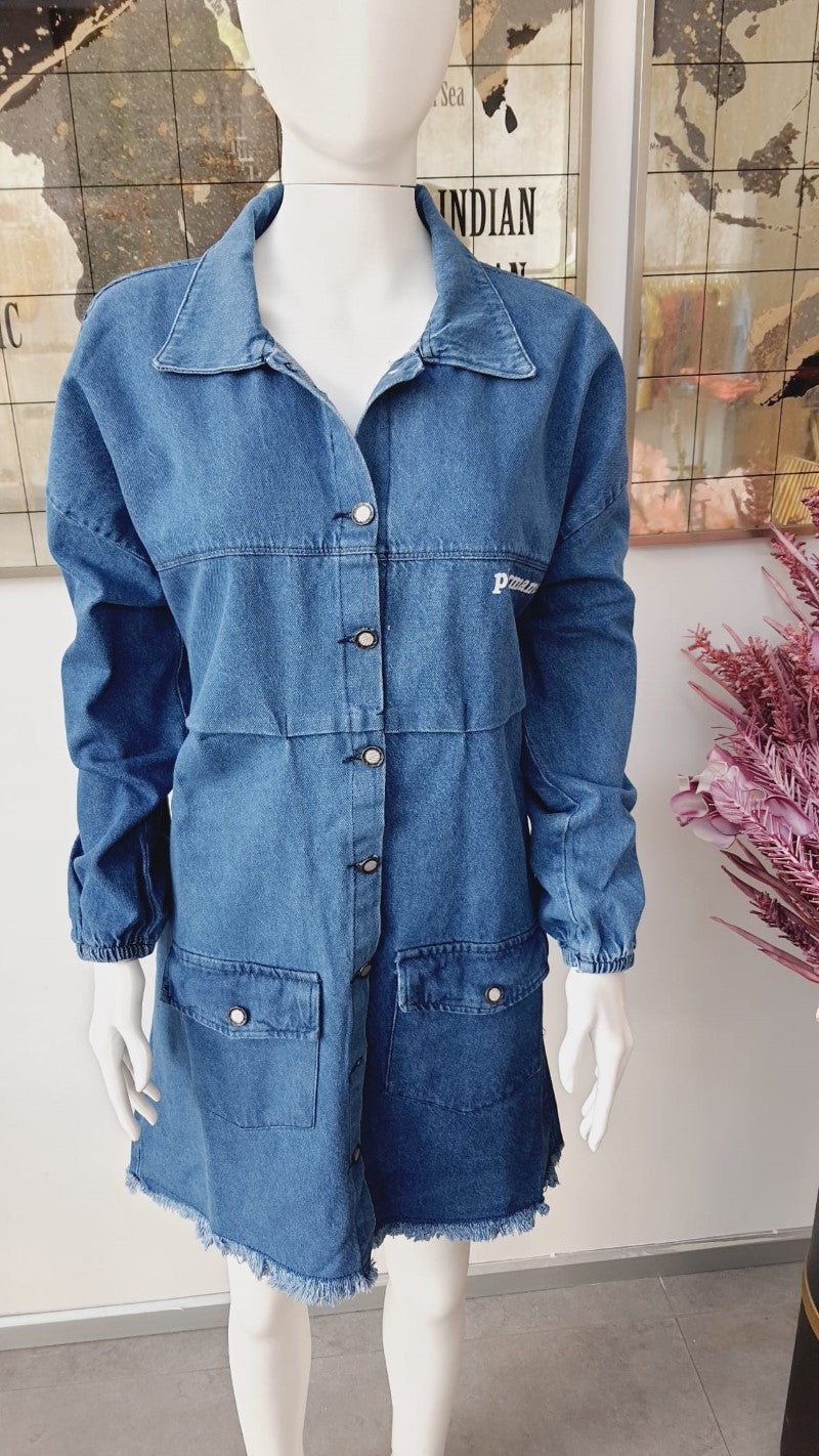 Designer Long Denim Jacket D15